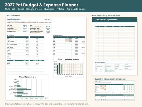 2027 Pet Budget & Expense Planner preview