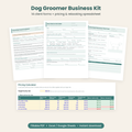 Dog Groomer Business Kit: client intake, style card and consent forms with a pricing calculator spreadsheet