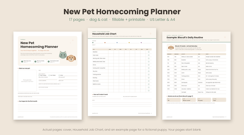 New Pet Homecoming Planner preview