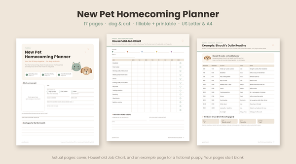New Pet Homecoming Planner preview