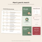 Marketing calendar and social templates