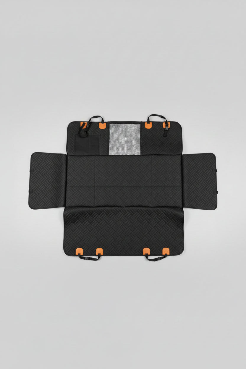 Pawdriva hard-bottom dog back seat extender fully unfolded